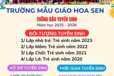 Thông báo truyển sinh của trường Mẫu giáo Hoa Sen – Xã Quảng Hiệp